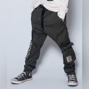 NUNUNU Cargo Twill Pants Olive Green